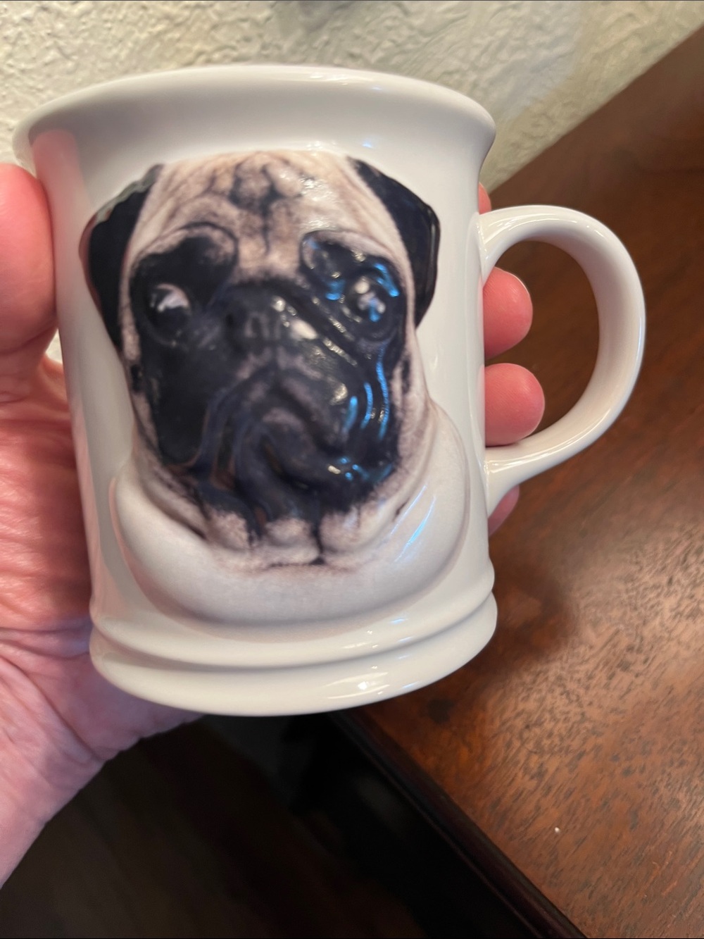 White Pug Ceramic Coffee Mug - Cute Dog Print - Picture 5 of 5